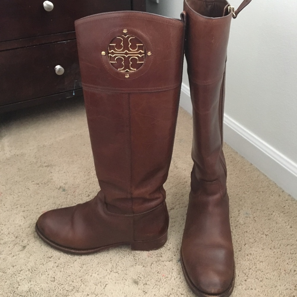 Brown riding boots